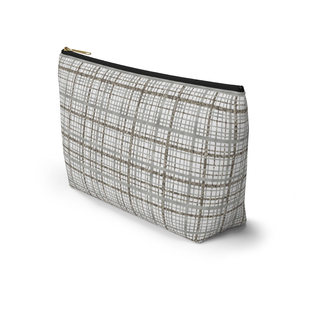 Rogers Tartan Accessory Pouch w T-bottom in Gray