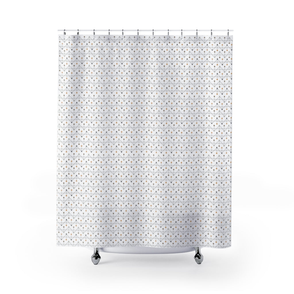 Polka Dot Chevron Shower Curtain in Gray