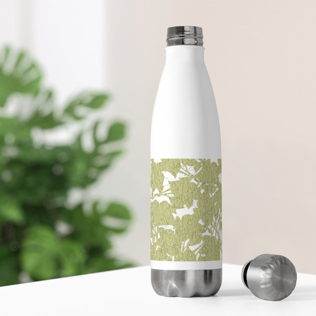 Modern Floral Overlay 20oz Insulated Bottle in Green