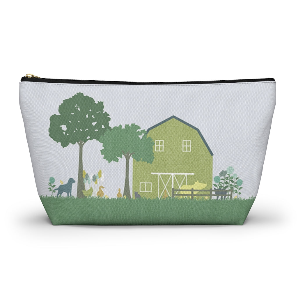 Barnyard Fun Accessory Pouch w T-bottom in Green