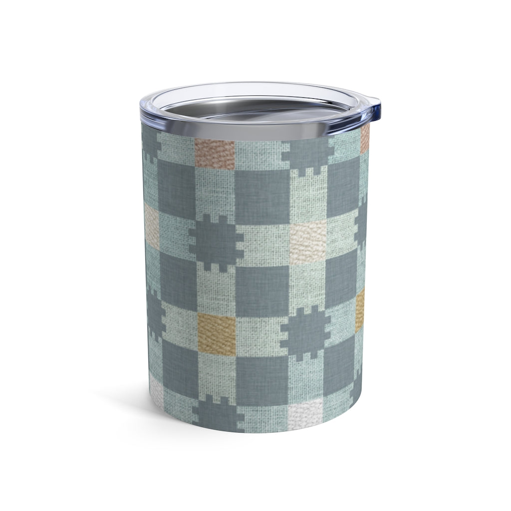 Plaid Check Tumbler in Aqua