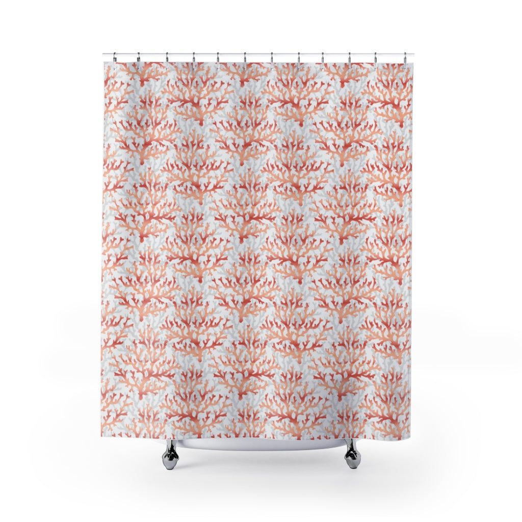 Coral Shower Curtain in Coral