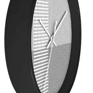 Circle Plaid Wall Clock in Gray