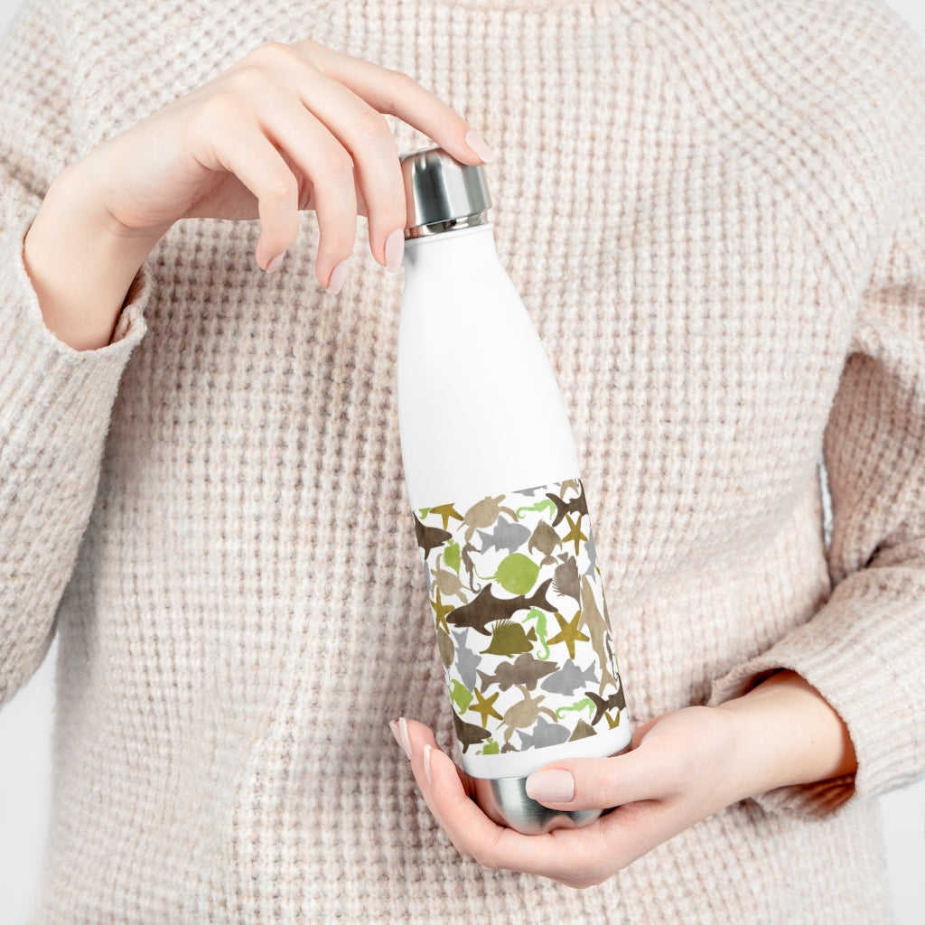 Watercolor Sea Life 20oz Insulated Bottle in Brown