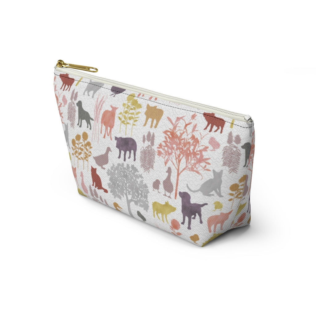 On the Farm Accessory Pouch w T-bottom in Pink