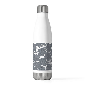 Modern Floral Overlay 20oz Insulated Bottle in Charcoal