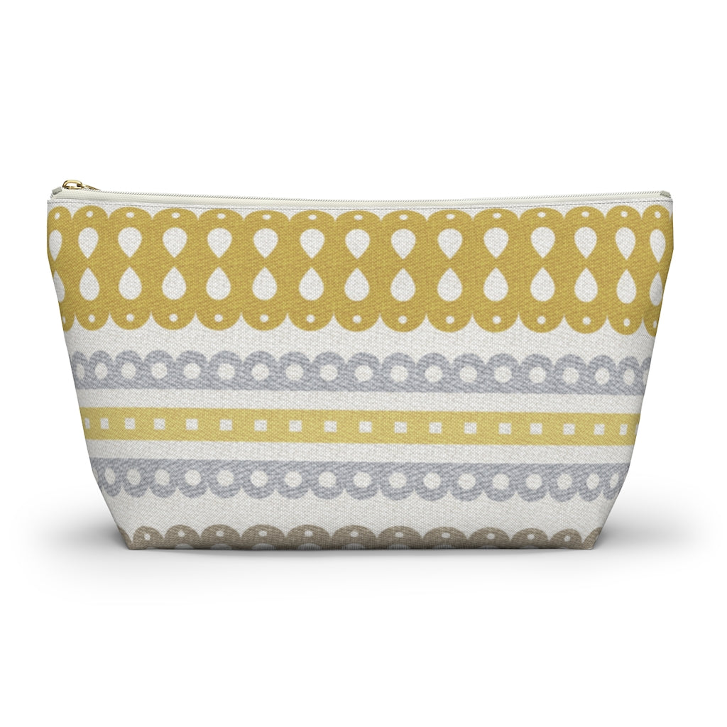 Ribbon Candy Accessory Pouch w T-bottom in Yellow