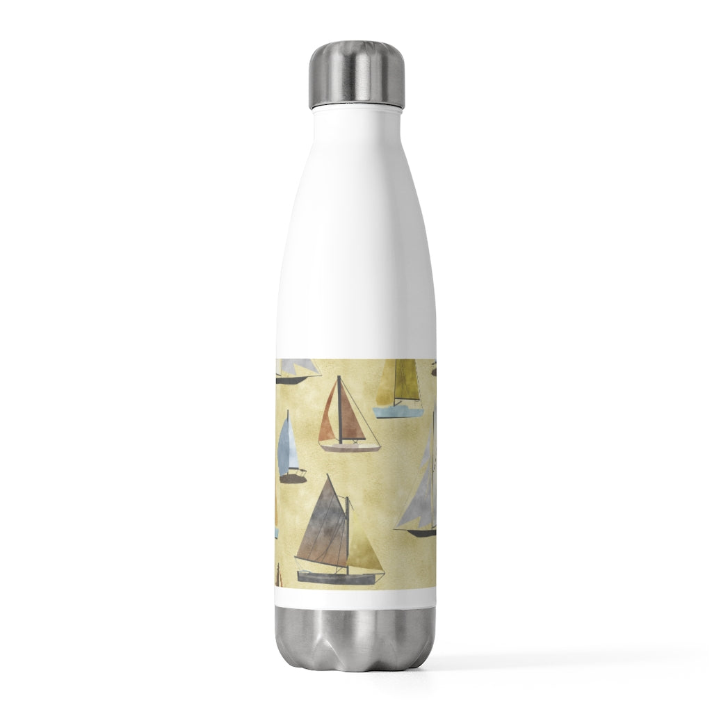 Watercolor Sailboats 20oz Insulated Bottle in Yellow