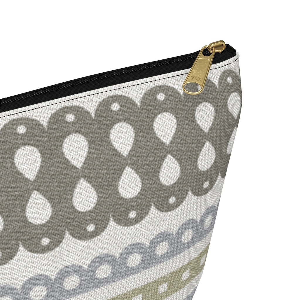 Ribbon Candy Accessory Pouch w T-bottom in Brown