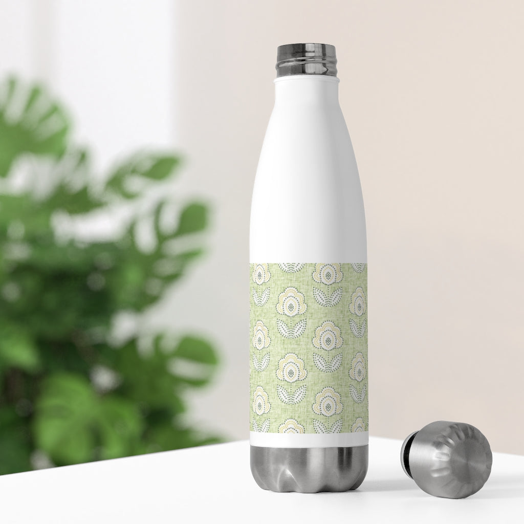 Pinpoint Floral 20oz Insulated Bottle in Green