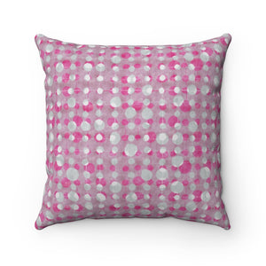 Ikat Texture Overlay Square Throw Pillow in Pink