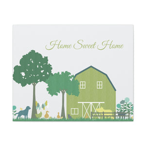 Barnyard Fun Home Wrapped Canvas in Green