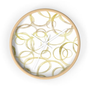 Watercolor Rings Wall Clock in Gold