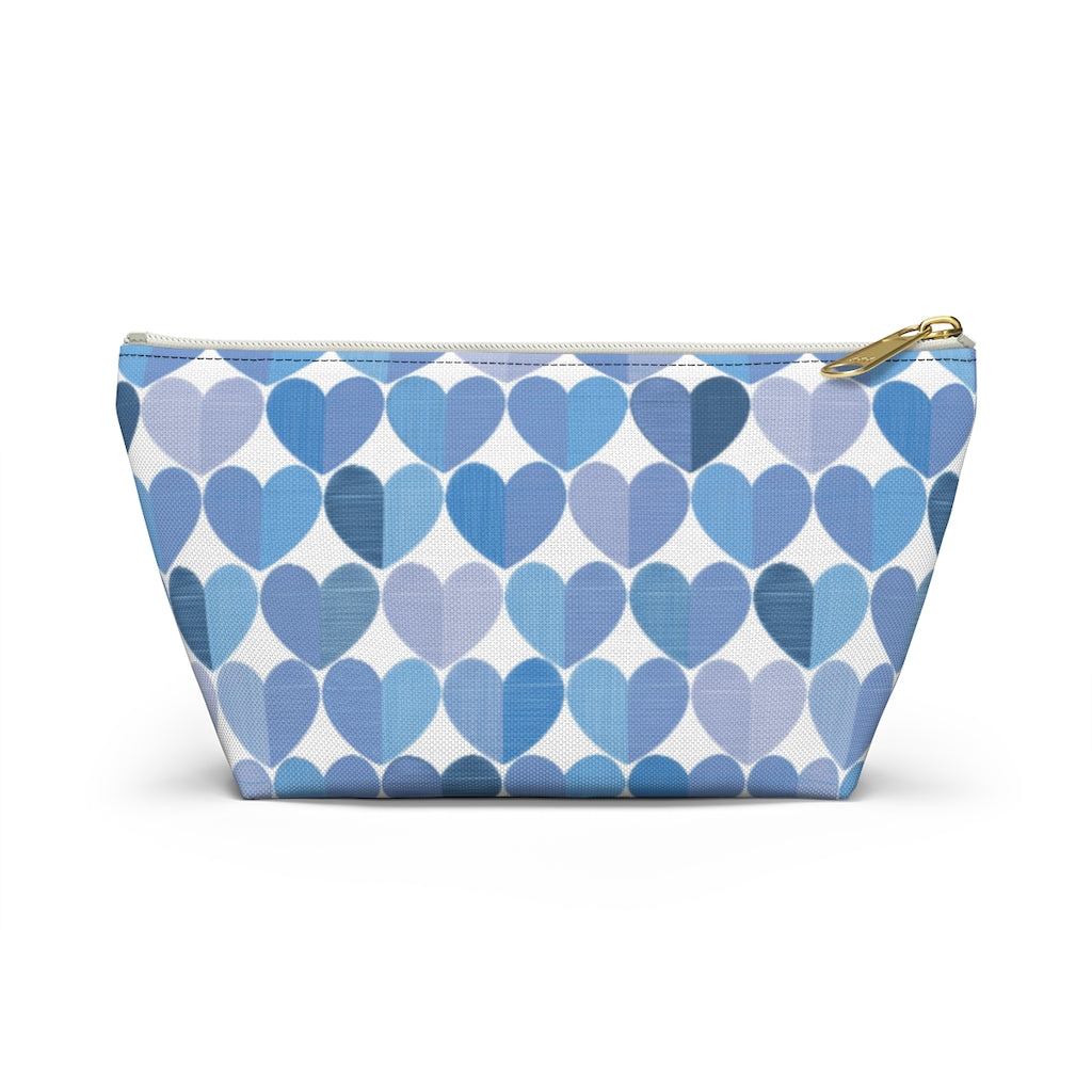 Love Accessory Pouch w T-bottom in Blue