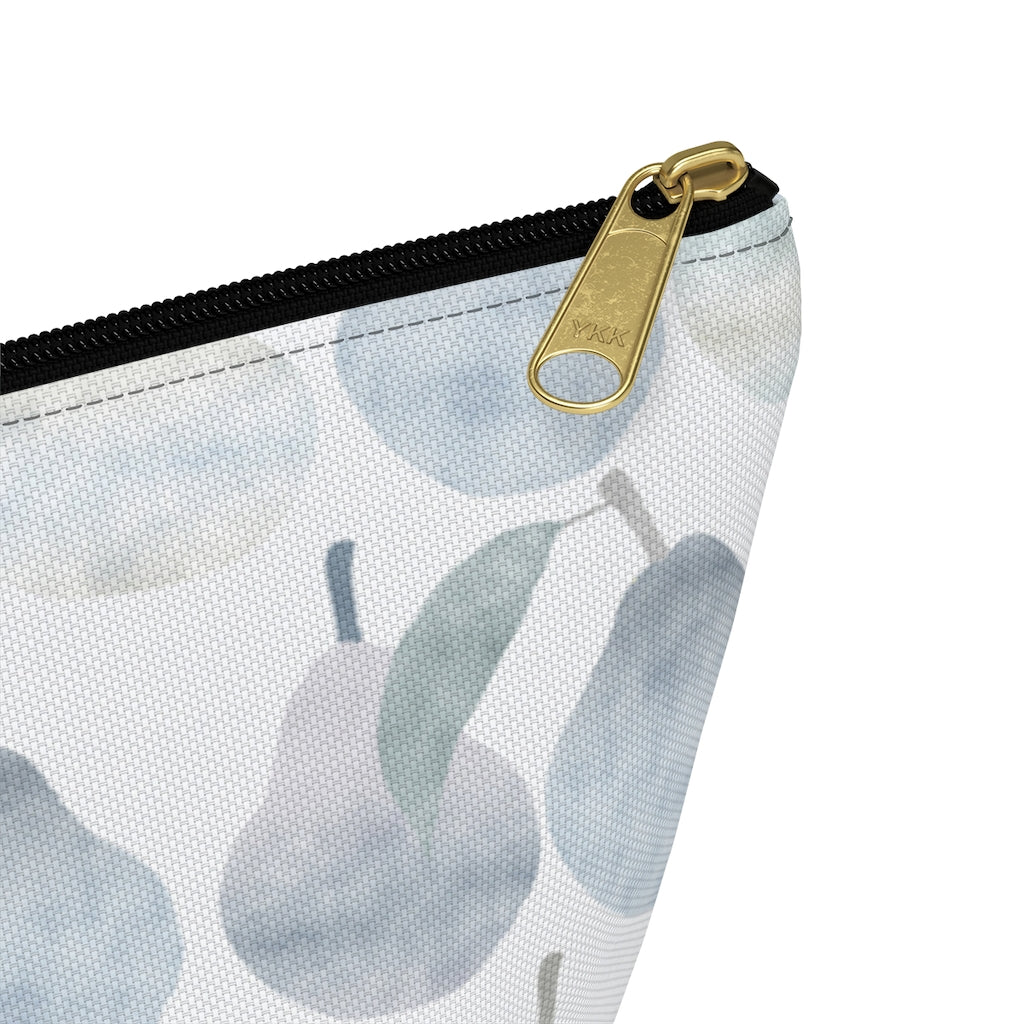 Watercolor Pears Accessory Pouch w T-bottom in Light Blue