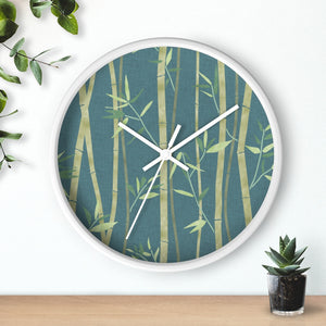 Bamboo Wall Clock in Aqua