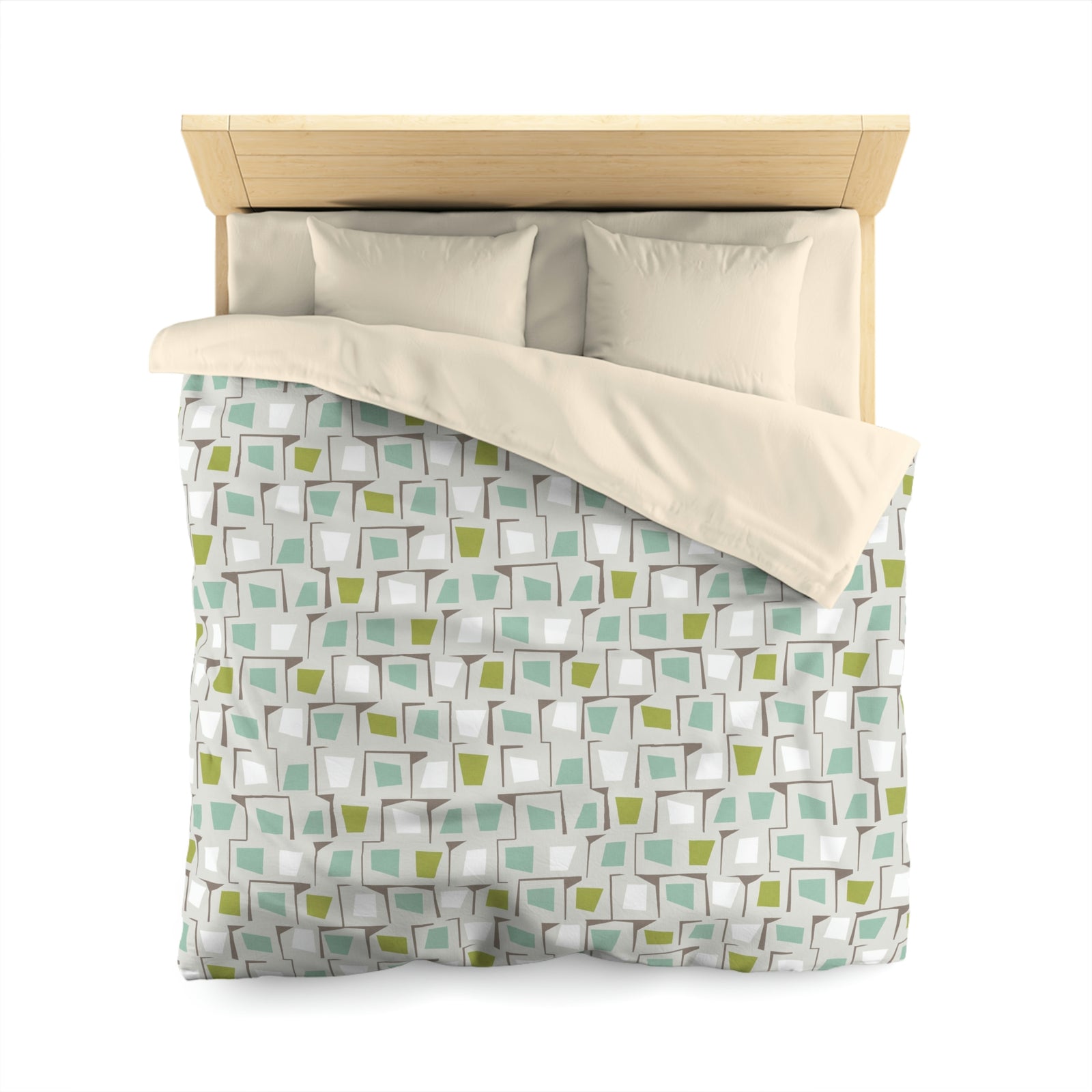 Googie Microfiber Duvet Cover in Aqua