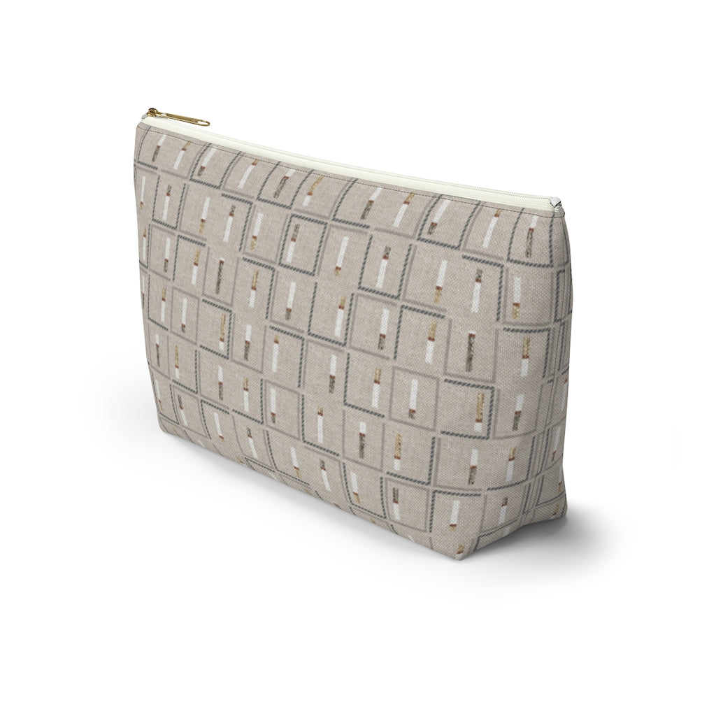 Pencil to Paper Accessory Pouch w T-bottom in Taupe