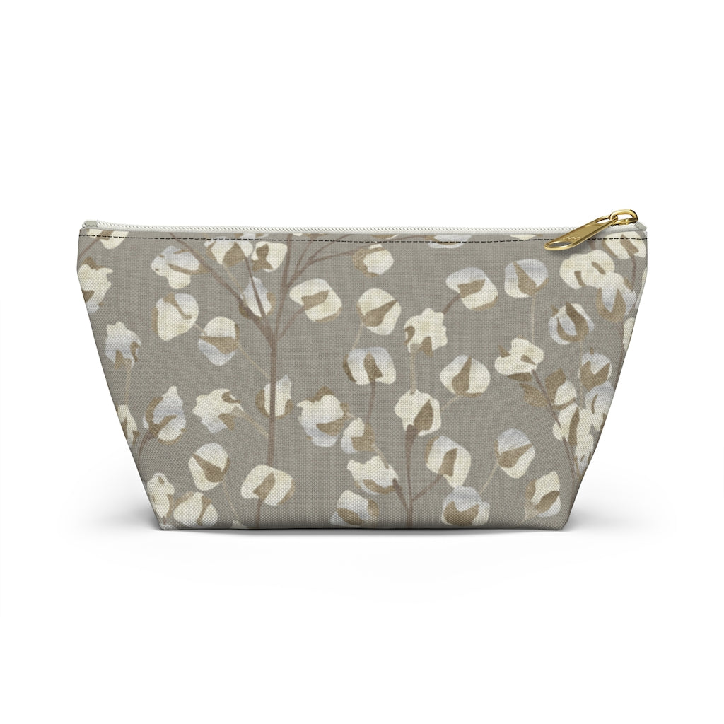 Cotton Branch Accessory Pouch w T-bottom in Brown