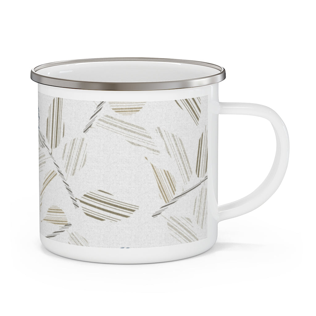 Riverbank Code Enamel Mug in Blue