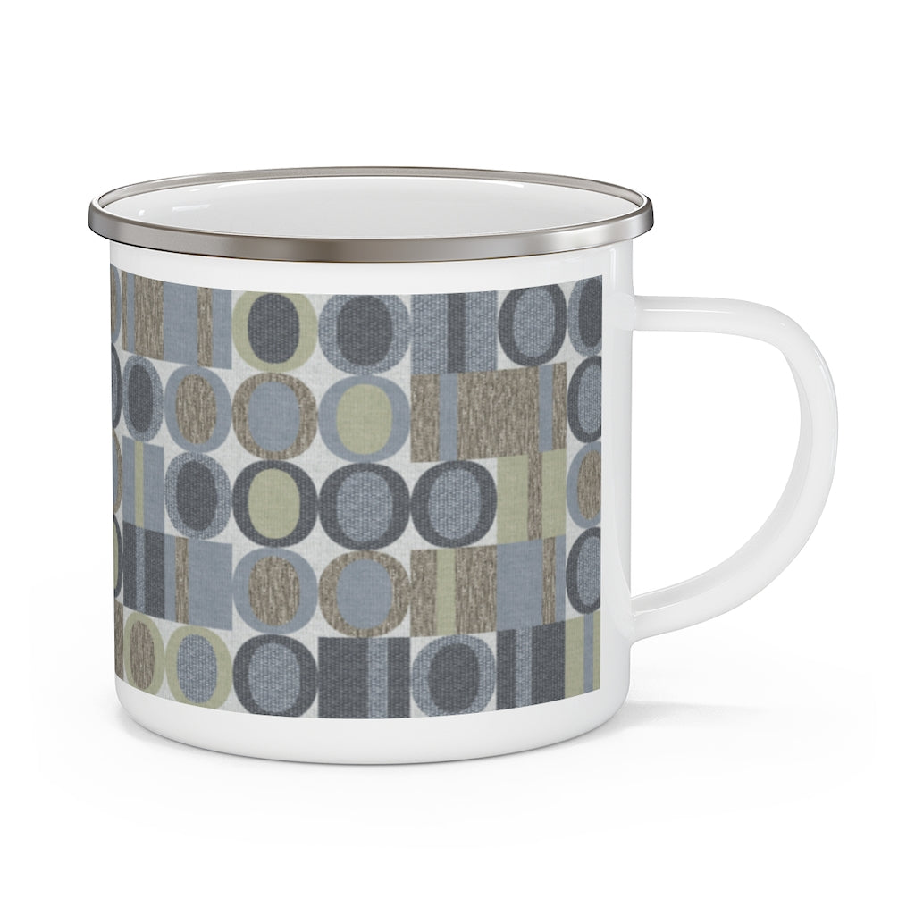 Five Languages Code Enamel Mug in Blue