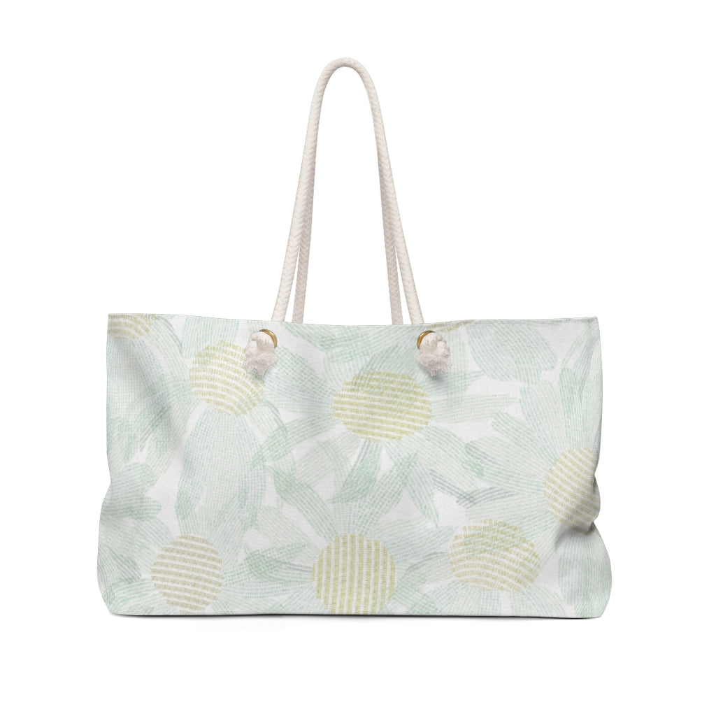 Daisy Chain Code Weekender Bag in Aqua