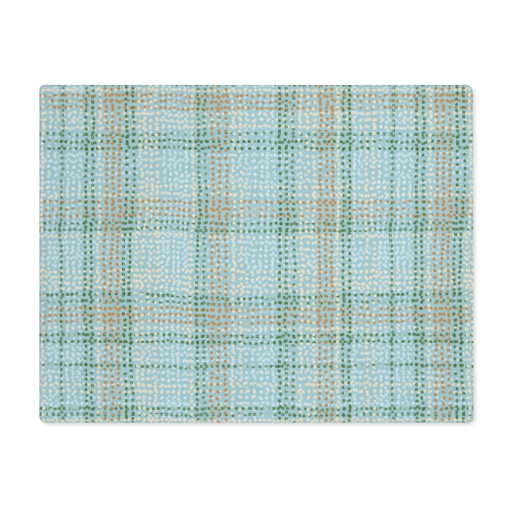 Dotted Plaid Placemat in Aqua