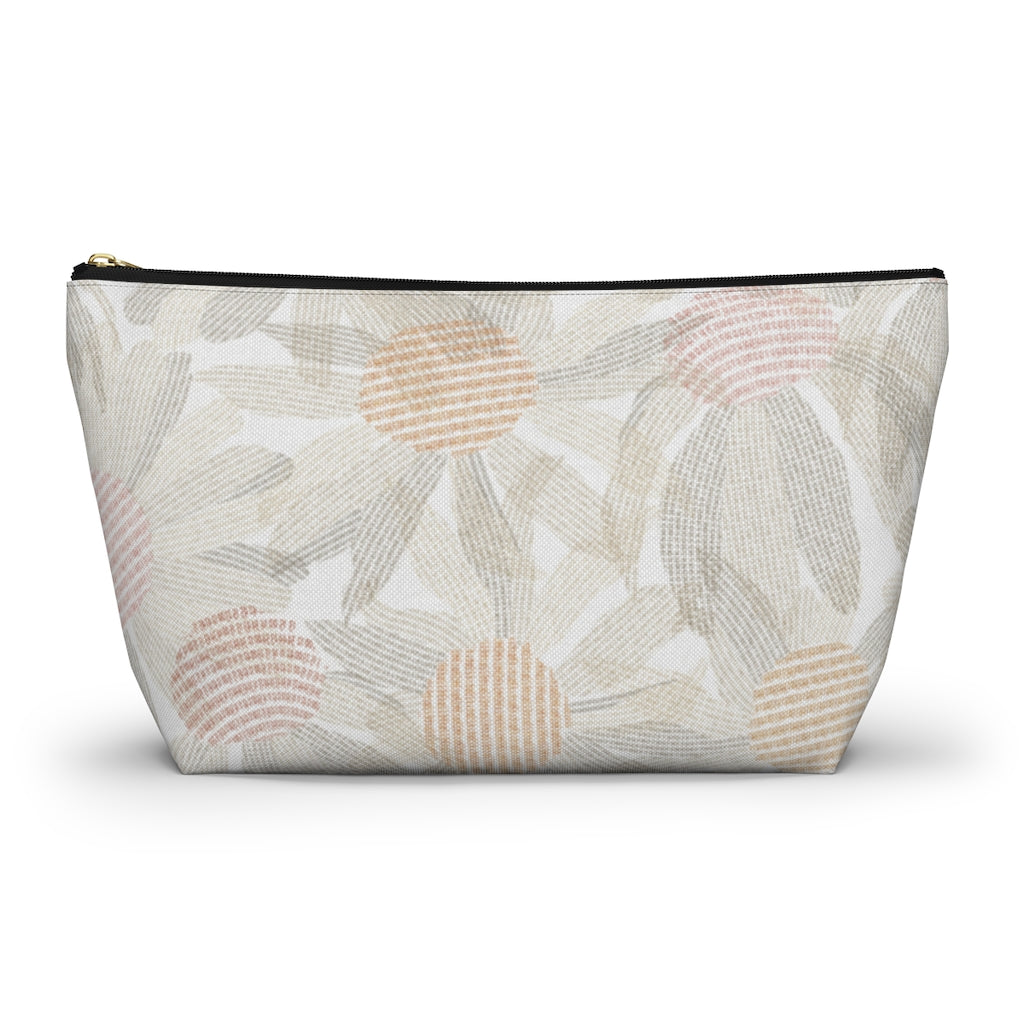 Daisy Chain Code Accessory Pouch w T-bottom in Brown