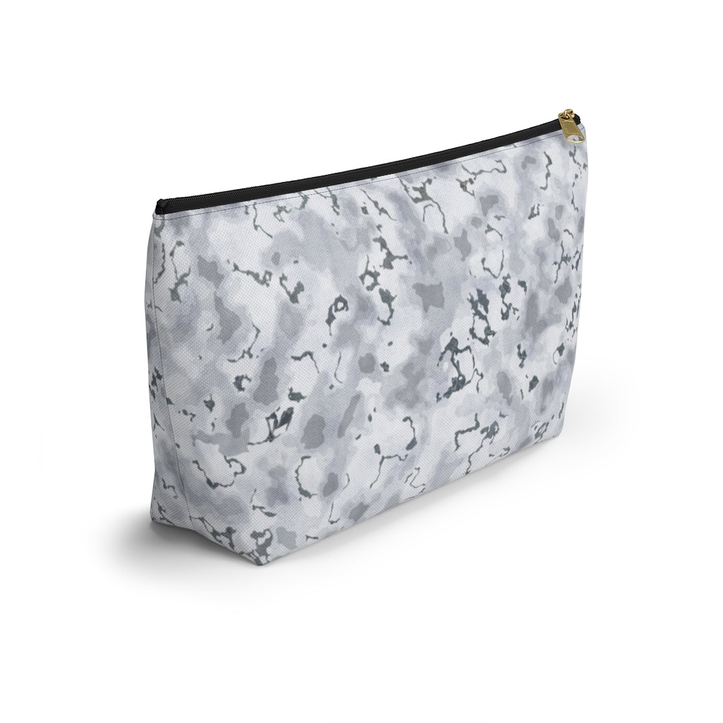 Carrara Marble Accessory Pouch w T-bottom in Gray
