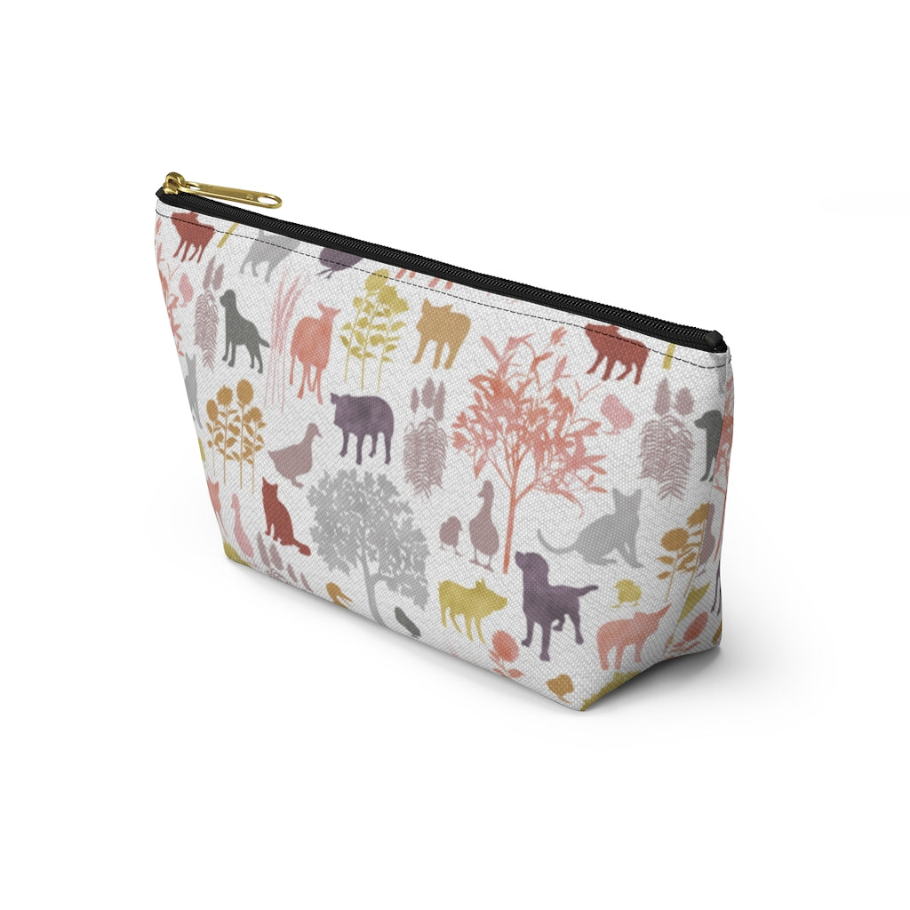 On the Farm Accessory Pouch w T-bottom in Pink