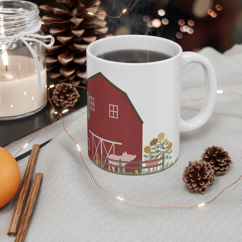 Barnyard Fun Mug in Red