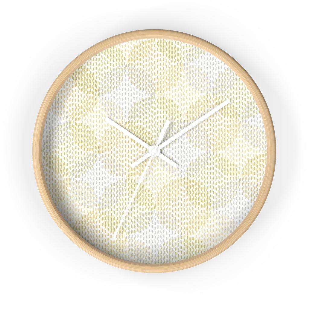 Stitch Circle Overlay Wall Clock in Yellow