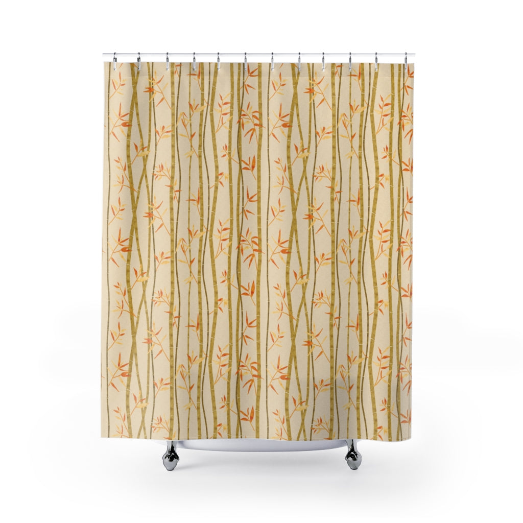 Bamboo Shower Curtain in Gold