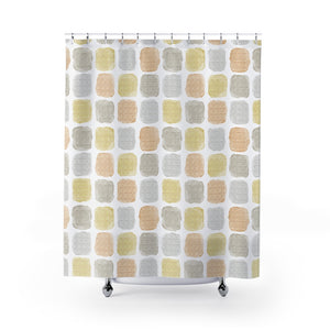 Painted Blocks Shower Curtain in Brown