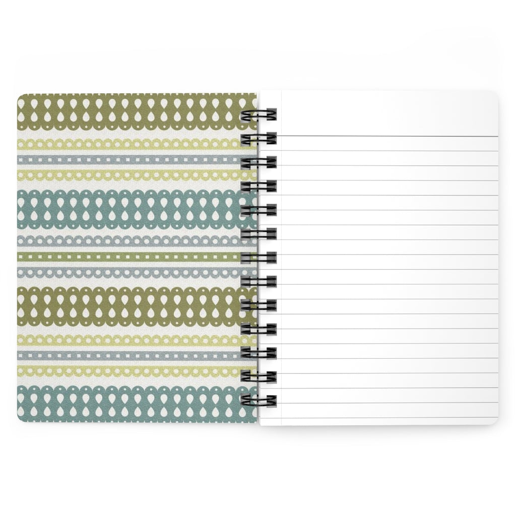 Ribbon Candy Spiral Bound Journal in Green