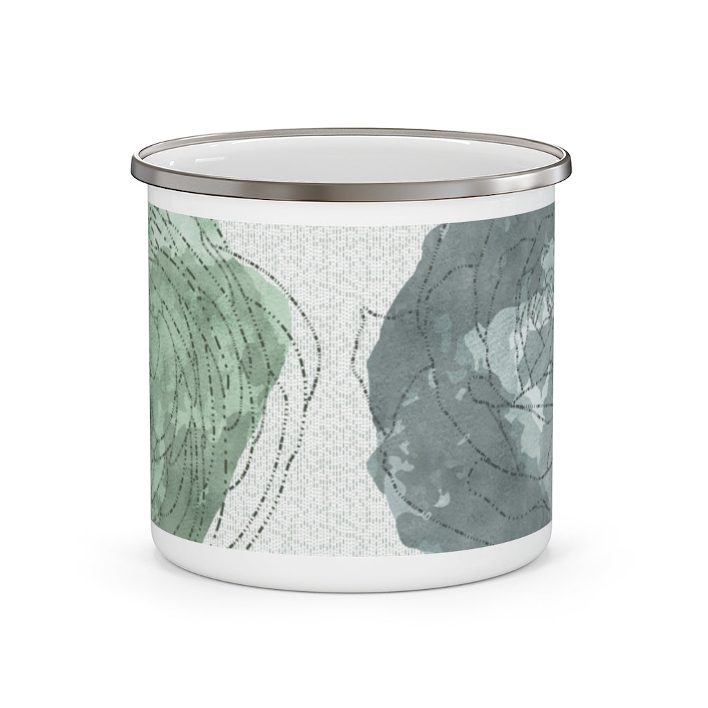 Decipher Code Enamel Mug in Aqua