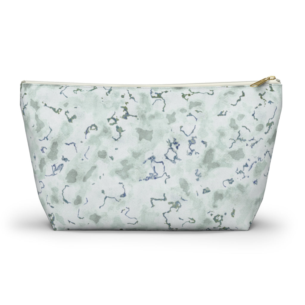 Carrara Marble Accessory Pouch w T-bottom in Blue