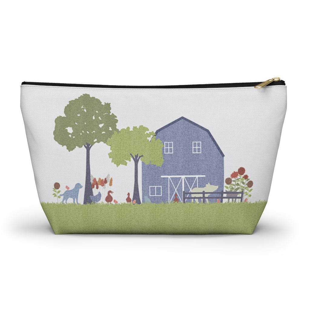 Barnyard Fun Accessory Pouch w T-bottom in Blue
