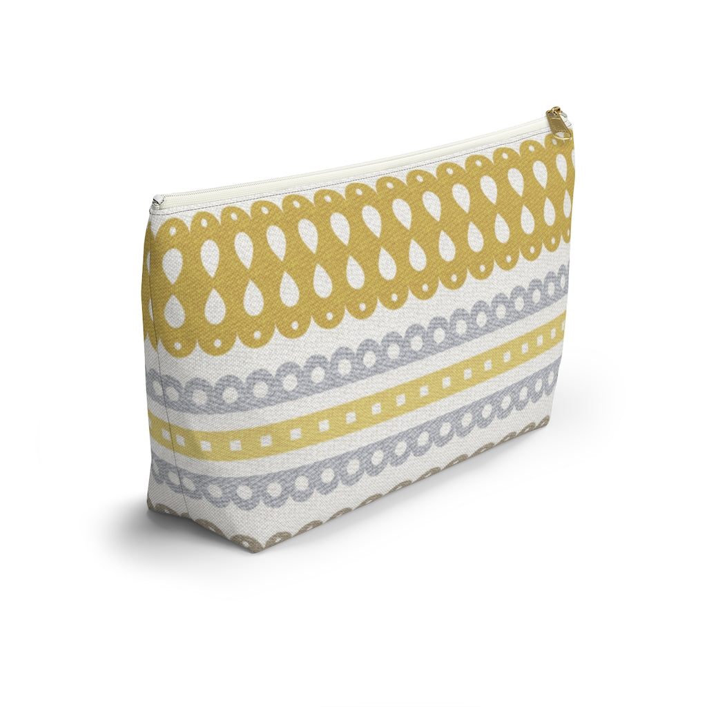 Ribbon Candy Accessory Pouch w T-bottom in Yellow