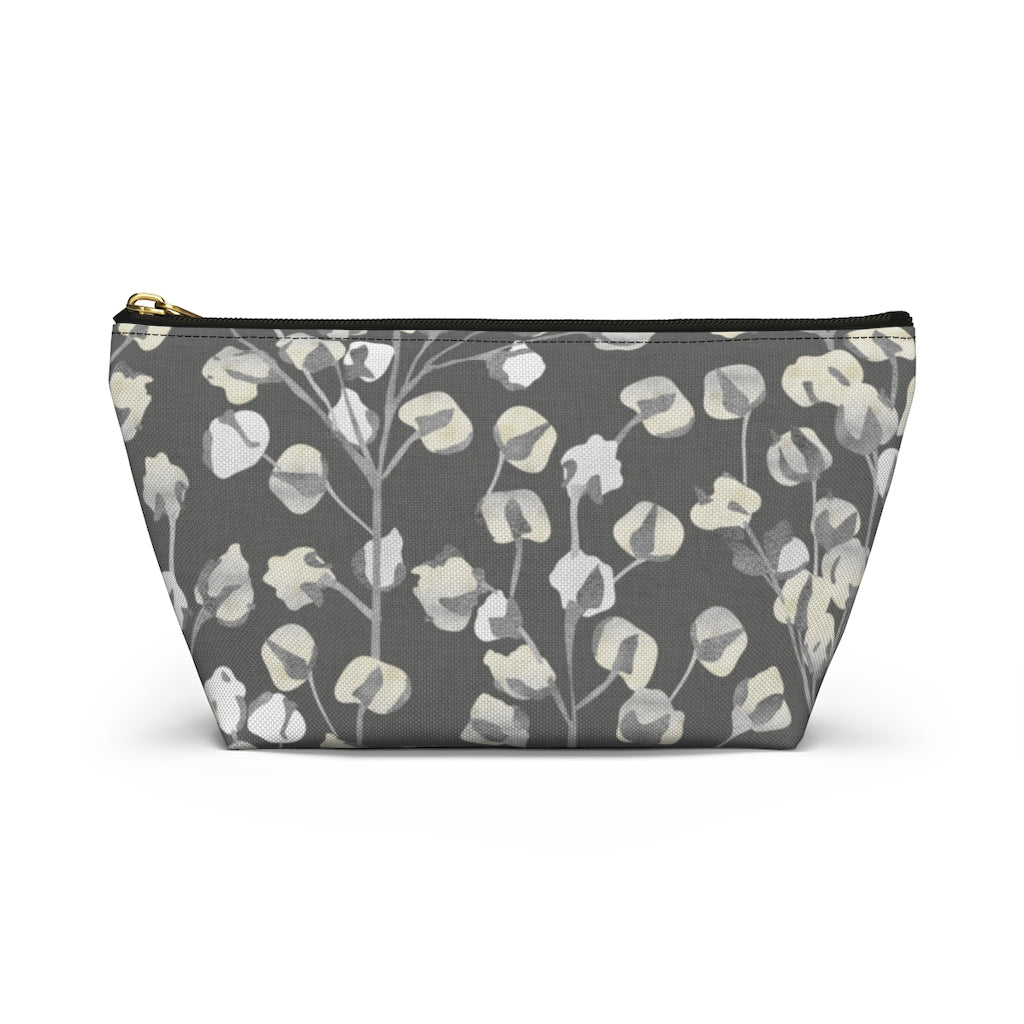 Cotton Branch Accessory Pouch w T-bottom in Gray