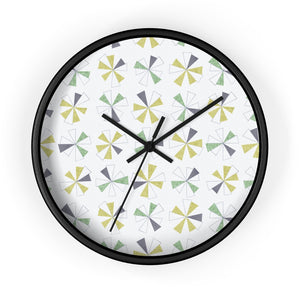 Mini Pinwheels Wall Clock in Green