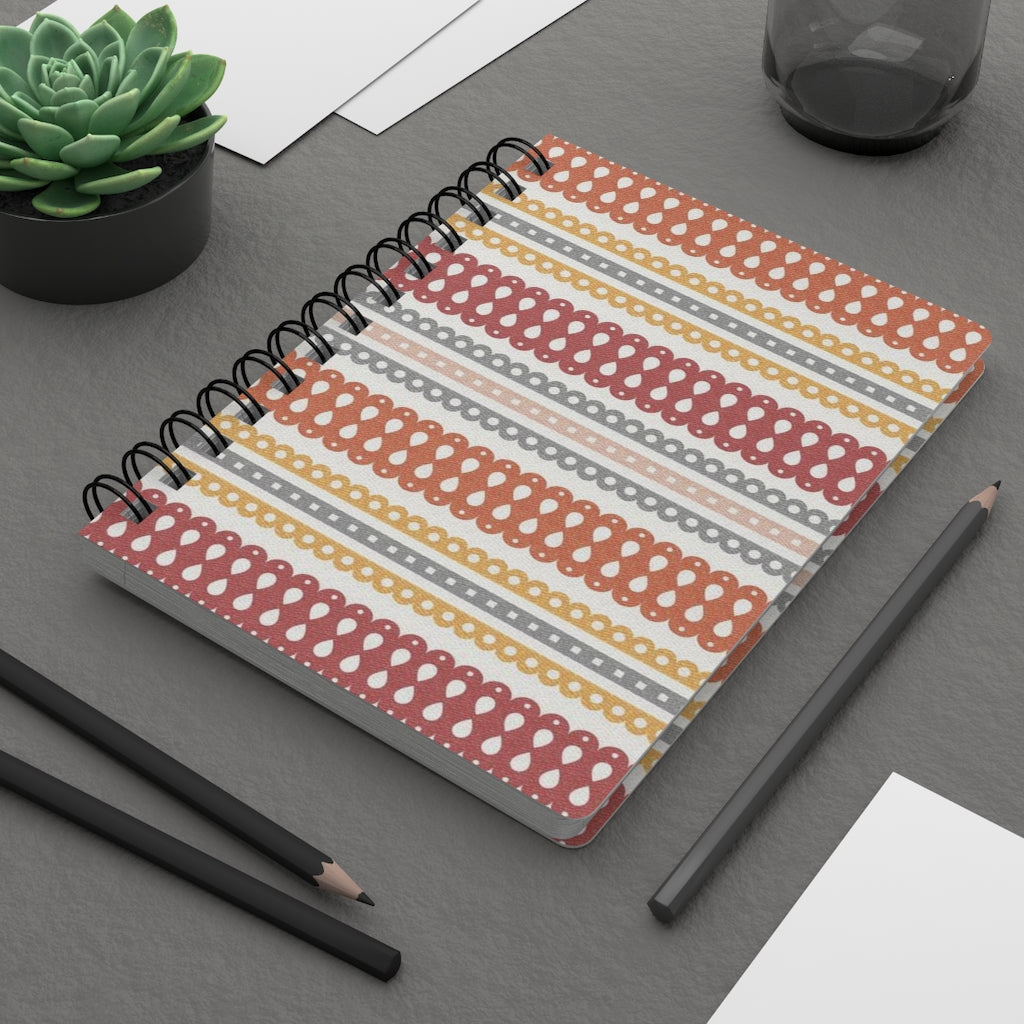 Ribbon Candy Spiral Bound Journal in Pink