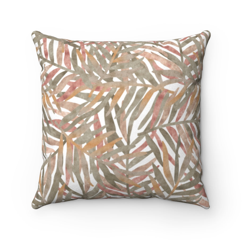 Tropic Square Throw Pillow in Pink