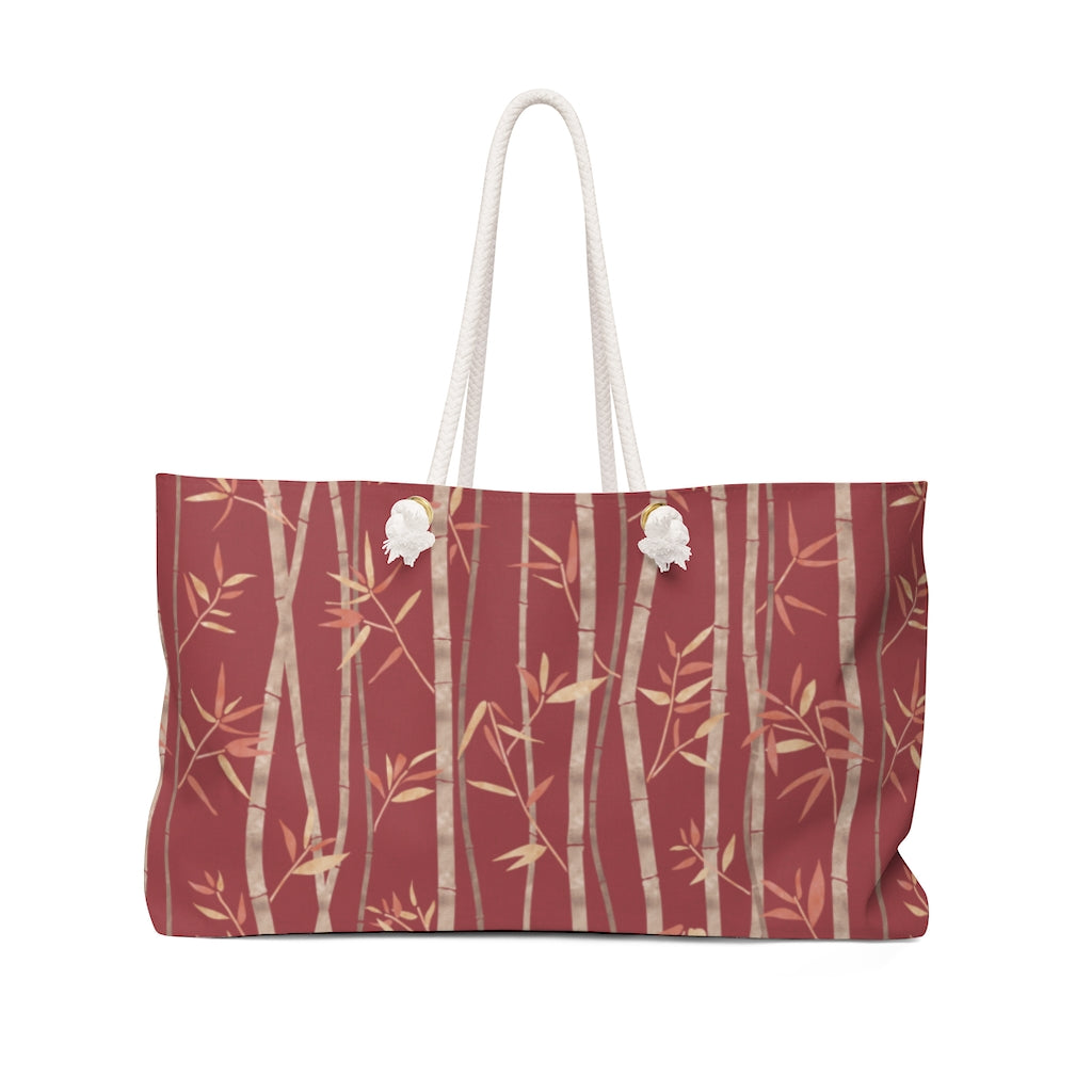 Bamboo Weekender Bag in Red