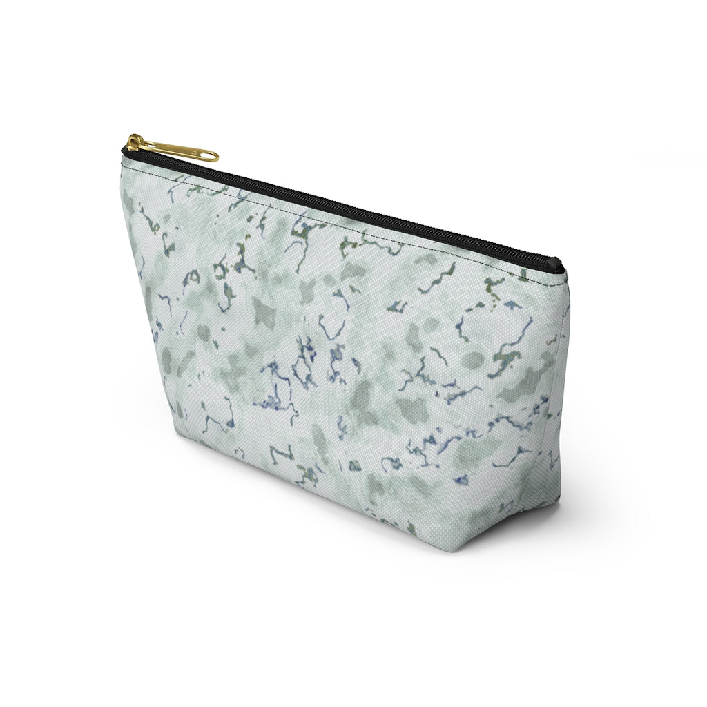 Carrara Marble Accessory Pouch w T-bottom in Blue