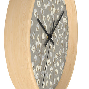 Cotton Branch Wall Clock in Brown