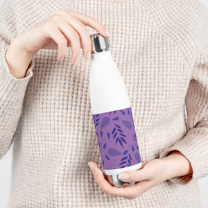Tossed Leaves 20oz Insulated Bottle in Purple