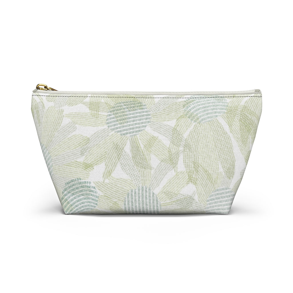 Daisy Chain Code Accessory Pouch w T-bottom in Green