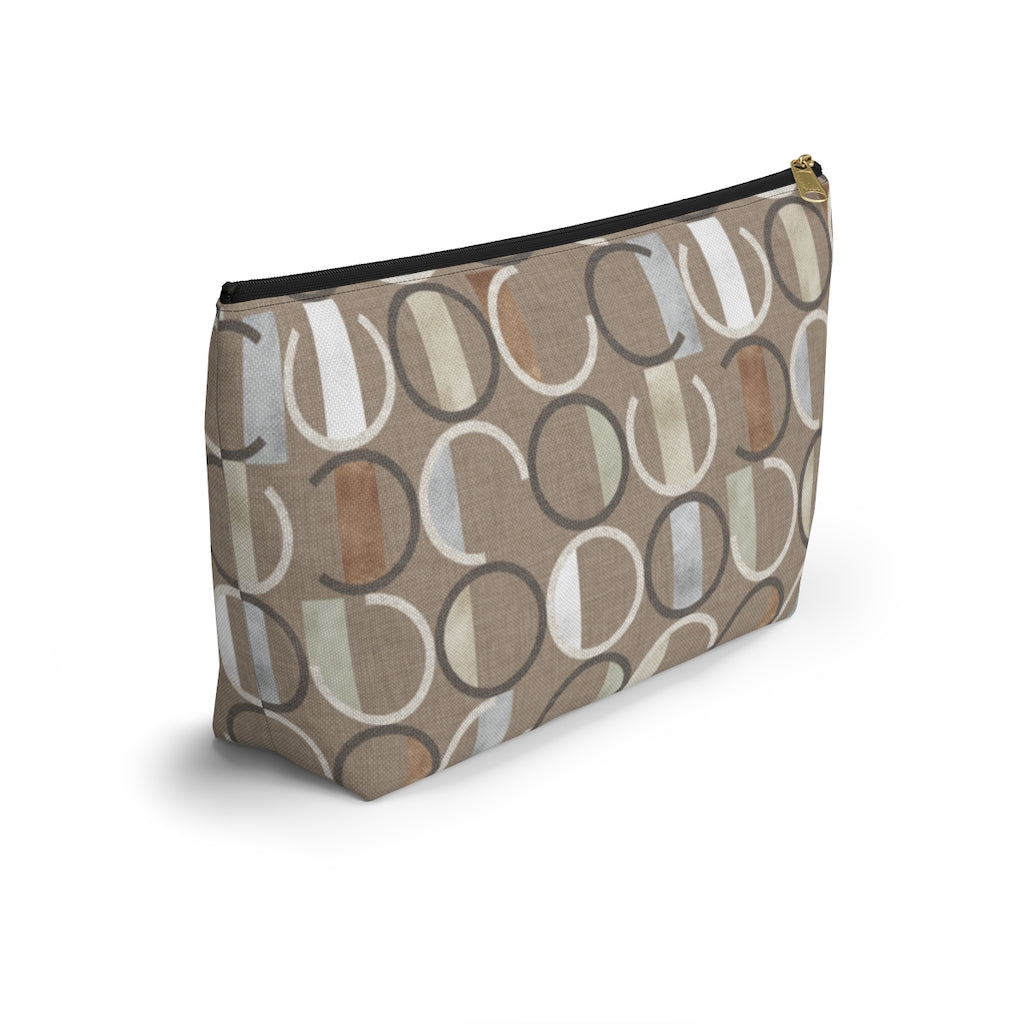 Journey Code Accessory Pouch w T-bottom in Brown