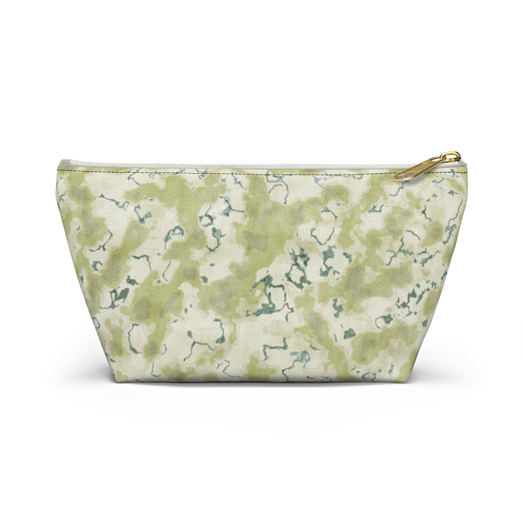 Carrara Marble Accessory Pouch w T-bottom in Green